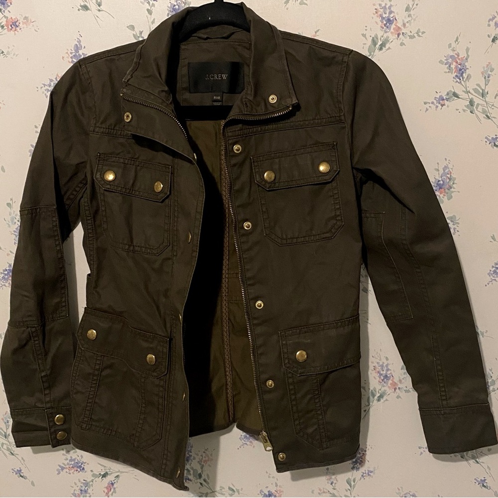 J.Crew Brown Field Utility Cargo Jacket Petite XXS